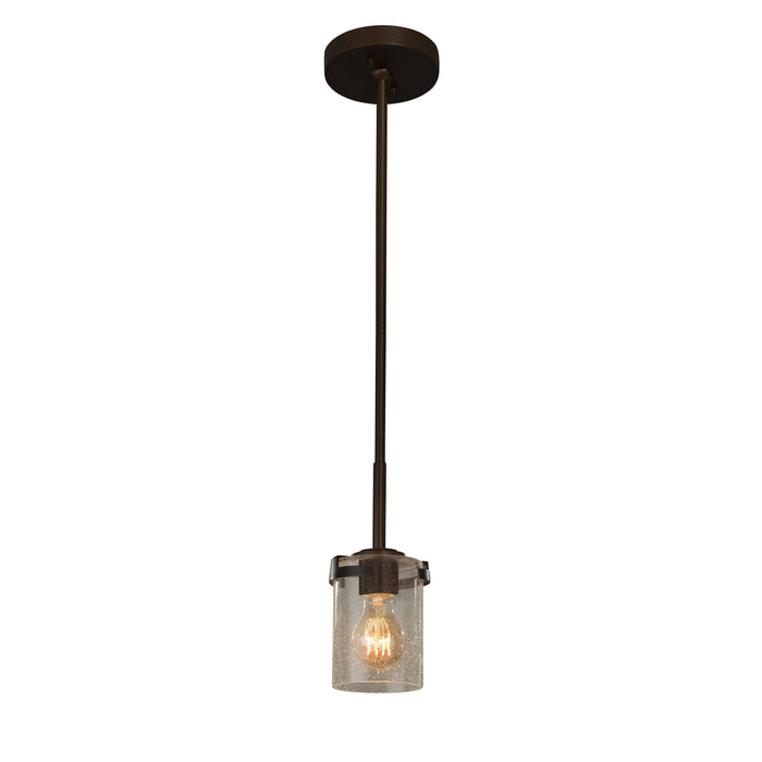 Justice Designs - FSN-8455-10-SEED-DBRZ - One Light Pendant - Fusion - Dark Bronze