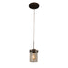 Justice Designs - FSN-8455-10-SEED-DBRZ - One Light Pendant - Fusion - Dark Bronze