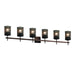 Justice Designs - MSH-8416-10-DBRZ - Six Light Bath Bar - Wire Mesh™ - Dark Bronze