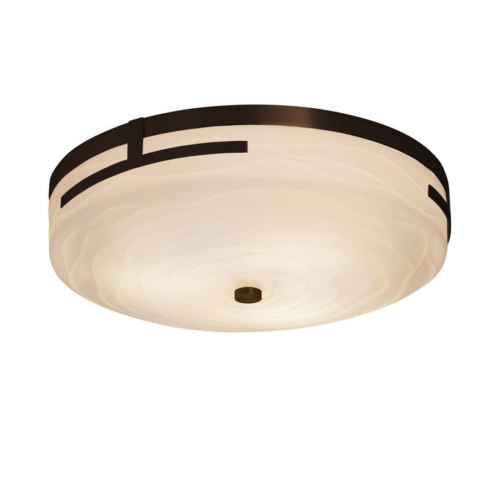 Justice Designs - PNA-8998-WAVE-DBRZ - LED Flush-Mount - Porcelina™ - Dark Bronze