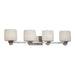 Justice Designs - POR-8474-30-WAVE-NCKL - Four Light Bath Bar - Limoges - Brushed Nickel