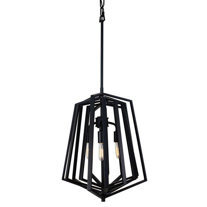 Varaluz - 262F03BL - Three Light Foyer Pendant - Gymnast - Black