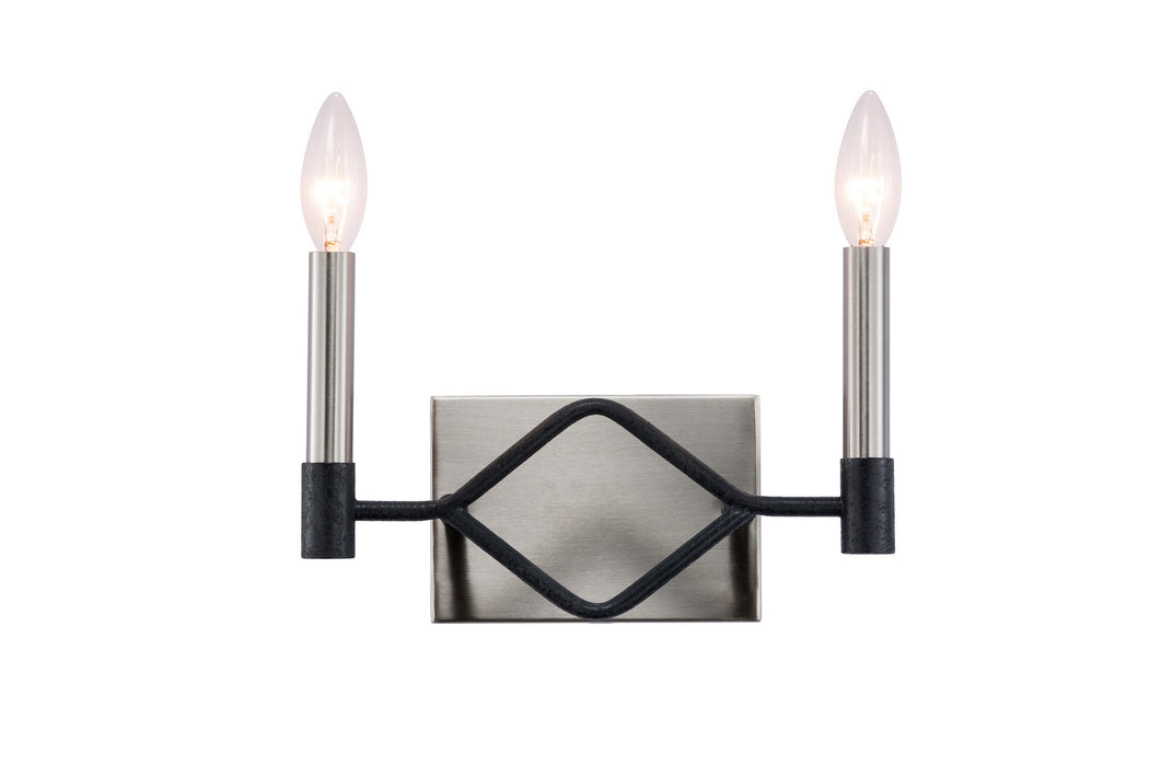 Varaluz - 307B02 - Two Light Bath - To Circuit with Love - Textured Black/Brushed Nickel