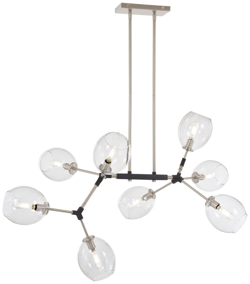 George Kovacs - P1368-619 - Eight Light Chandelier - Nexpo - Brushed Nickel W/Black Accents