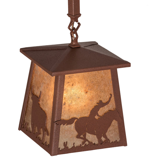 Meyda Tiffany - 169618 - One Light Pendant - Cowboy & Steer - Rust