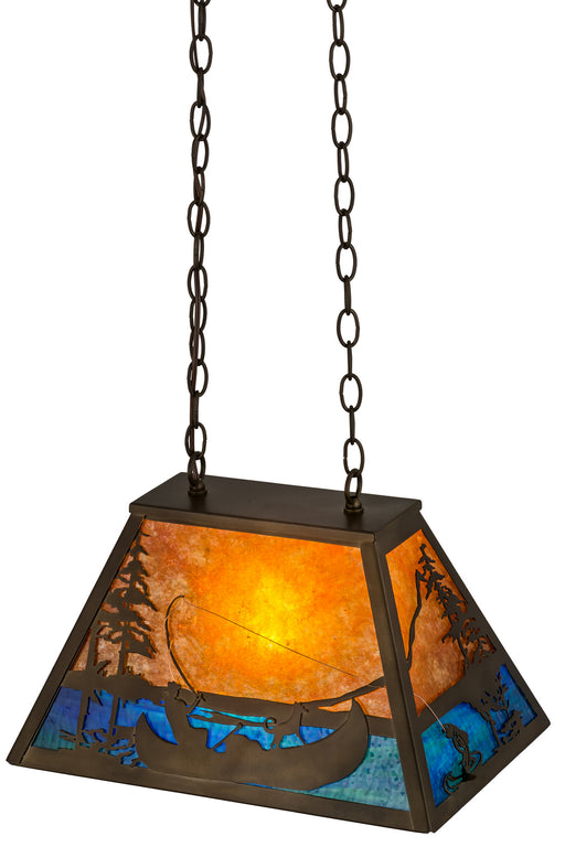 Meyda Tiffany - 172102 - One Light Pendant - Trout & Fisherman - Antique Copper