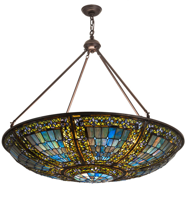 Meyda Tiffany - 193245 - Eight Light Pendant - Fleur-De-Lis - Mahogany Bronze