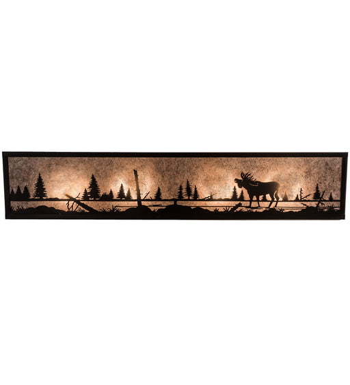 Meyda Tiffany - 198074 - Four Light Vanity - Moose At Lake - Craftsman Brown