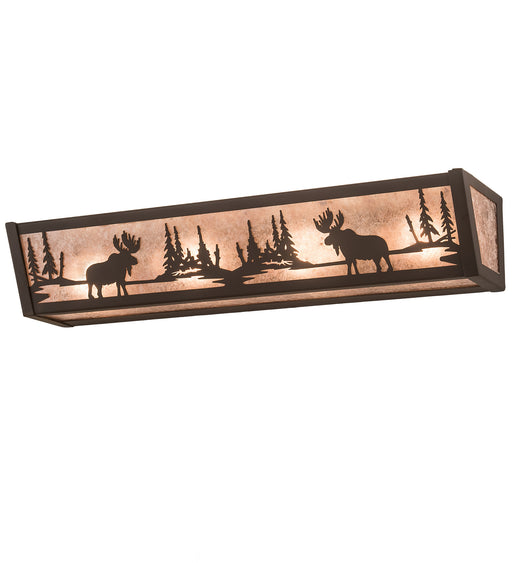 Meyda Tiffany - 200615 - Four Light Vanity - Moose At Lake - Oil Rubbed Bronze