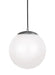 Generation Lighting - 602293S-04 - LED Pendant - Leo - Hanging Globe - Satin Aluminum