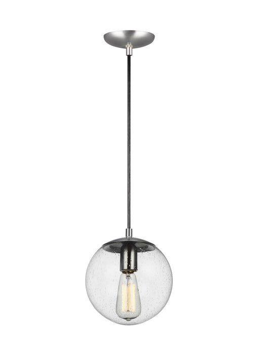 Generation Lighting - 6501801-04 - One Light Pendant - Leo - Hanging Globe - Satin Aluminum