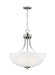 Generation Lighting - 6616503EN3-962 - Three Light Pendant - Geary - Brushed Nickel