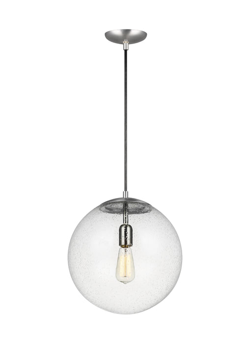 Generation Lighting - 6801801-04 - One Light Pendant - Leo - Hanging Globe - Satin Aluminum