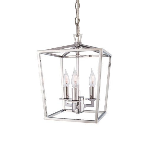 Norwell Lighting - 1084-PN-NG - Three Light Hanger - Mini Cage - Polished Nickel