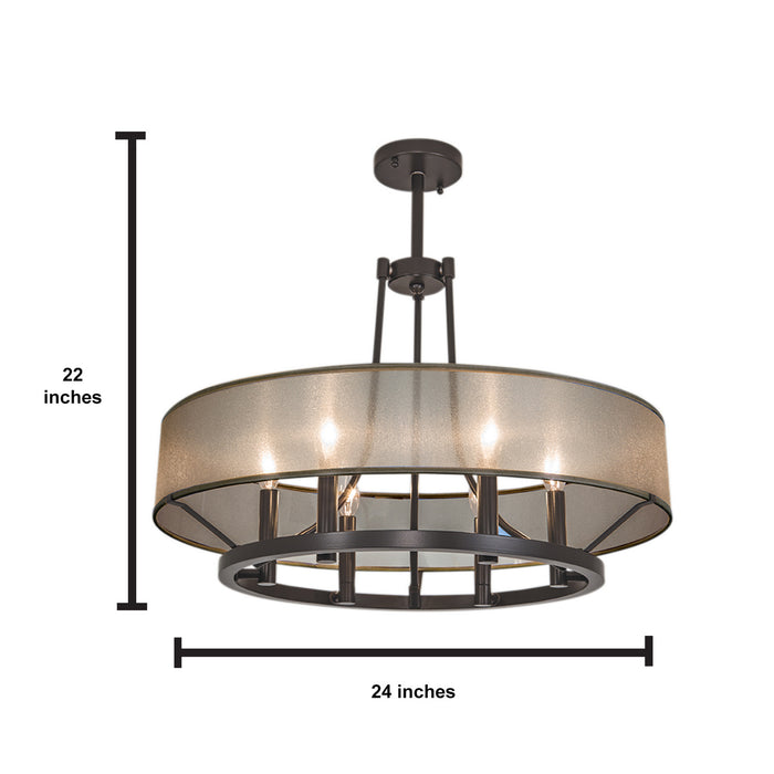 Norwell Lighting - 5224-ABPC-OZ - Six Light Pendant - Ghost - Architectural Bronze