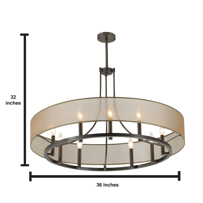 Norwell Lighting - 5236-ABPC-OZ - Nine Light Pendant - Ghost - Architectural Bronze