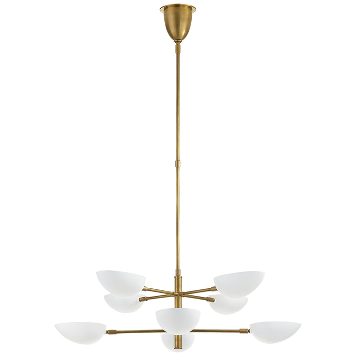 Visual Comfort - ARN 5501HAB-WHT - Eight Light Chandelier - Graphic - Hand-Rubbed Antique Brass