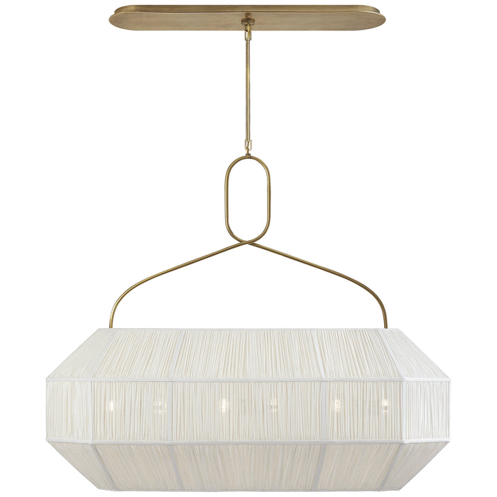 Visual Comfort - KW 5317AB-L - Six Light Linear Chandelier - Forza - Antique-Burnished Brass