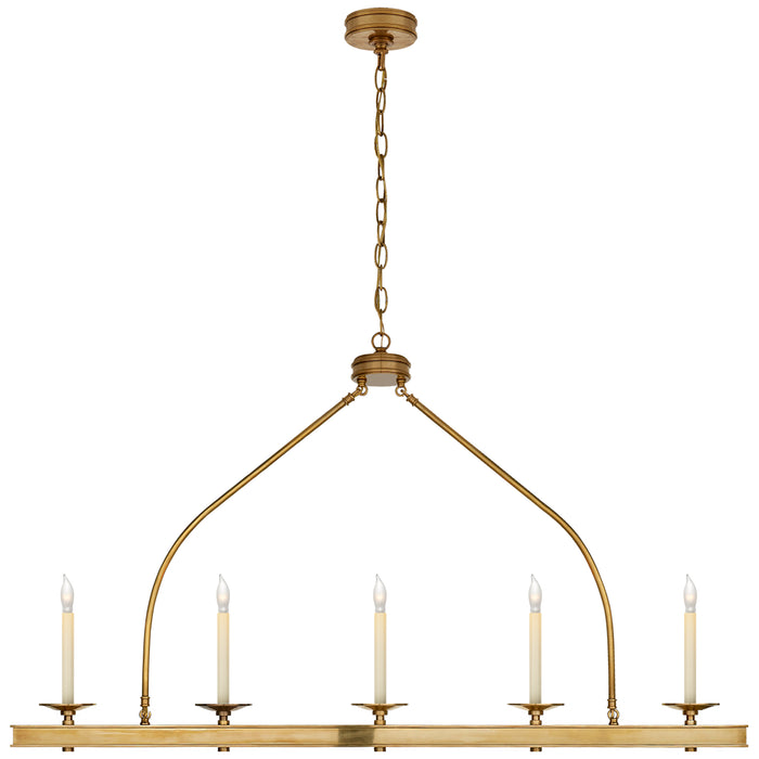 Visual Comfort - CHC 1605AB - Five Light Linear Pendant - Launceton - Antique-Burnished Brass