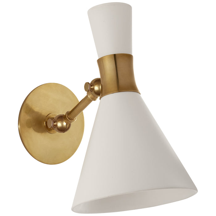 Visual Comfort - S 2640HAB-WHT - One Light Wall Sconce - Liam - Hand-Rubbed Antique Brass