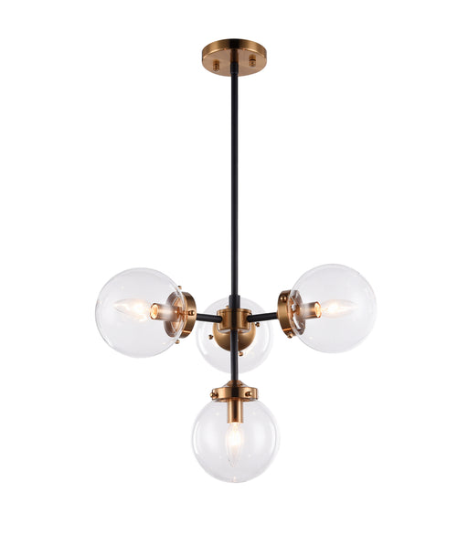 Matteo Lighting - C72304AGCL - Four Light Chandelier - Maru - Aged Gold Brass