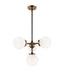 Matteo Lighting - C72304AGOP - Four Light Chandelier - Maru - Aged Gold Brass