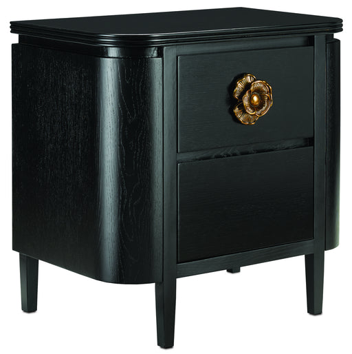 Currey and Company - 3000-0098 - Nightstand - Caviar Black/Antique Brass