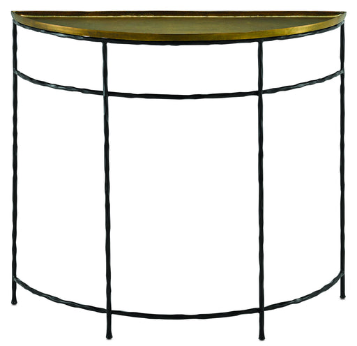 Currey and Company - 4000-0053 - Demi-Lune - Black Iron/Antique Brass