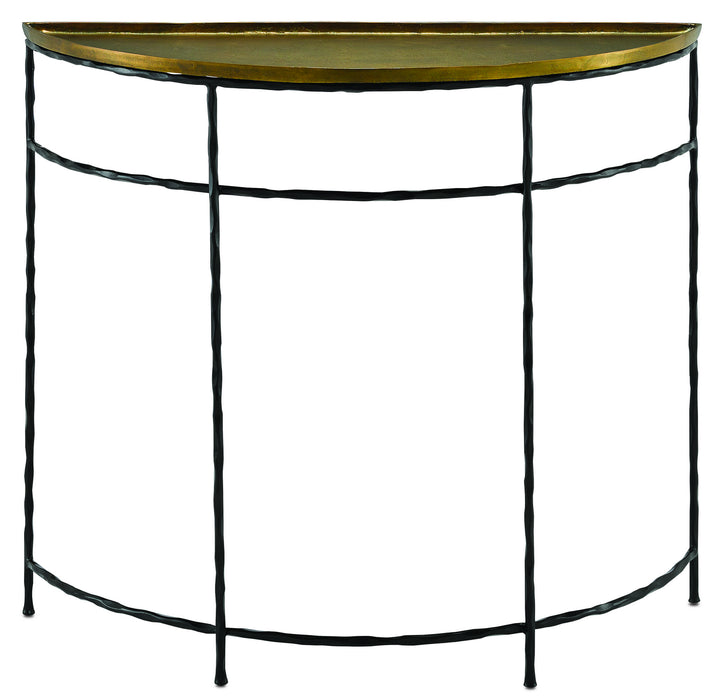 Currey and Company - 4000-0053 - Demi-Lune - Black Iron/Antique Brass