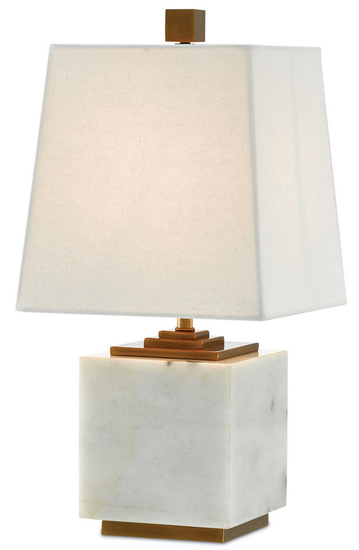 Currey and Company - 6000-0215 - One Light Table Lamp - White/Antique Brass