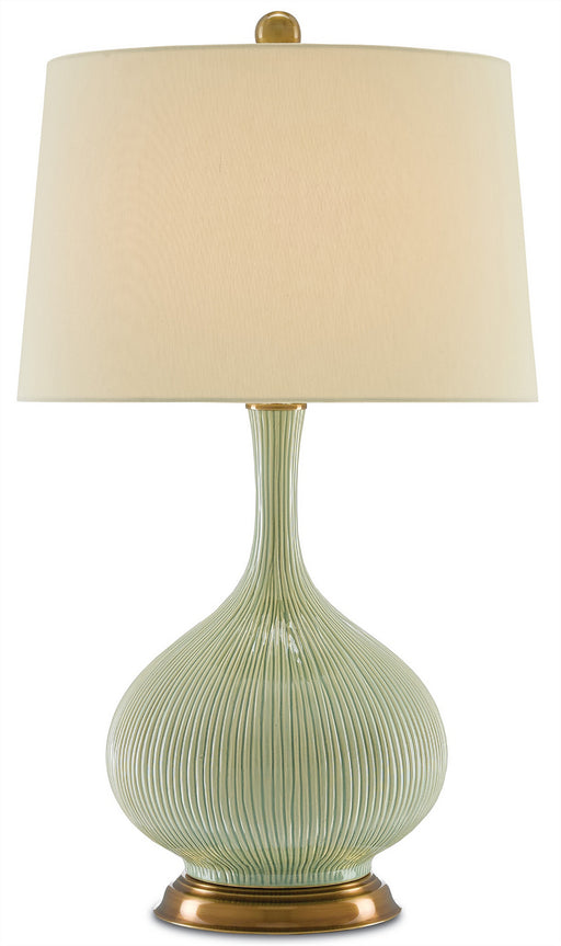 Currey and Company - 6000-0218 - One Light Table Lamp - Grass Green/Antique Brass