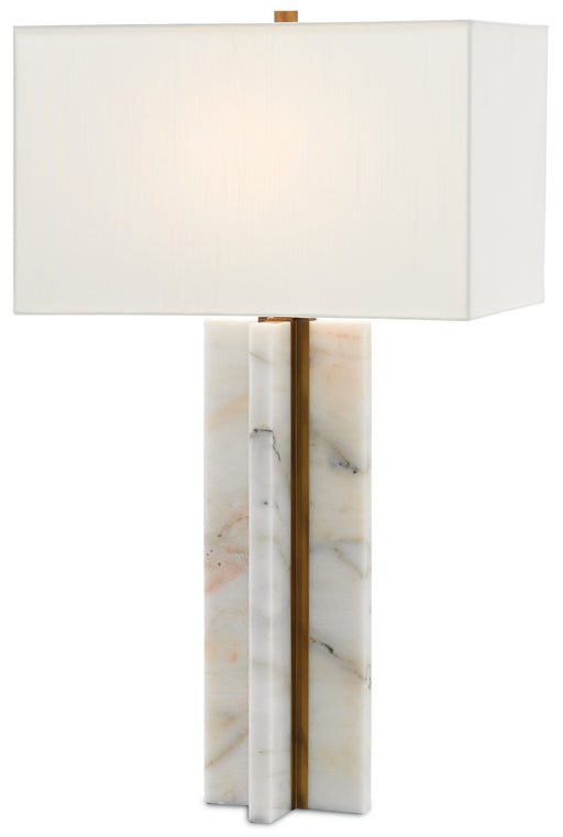Currey and Company - 6000-0250 - One Light Table Lamp - Marble/Antique Brass