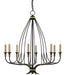 Currey and Company - 9000-0214 - Eight Light Chandelier - Folgate - French Black/Gold Leaf