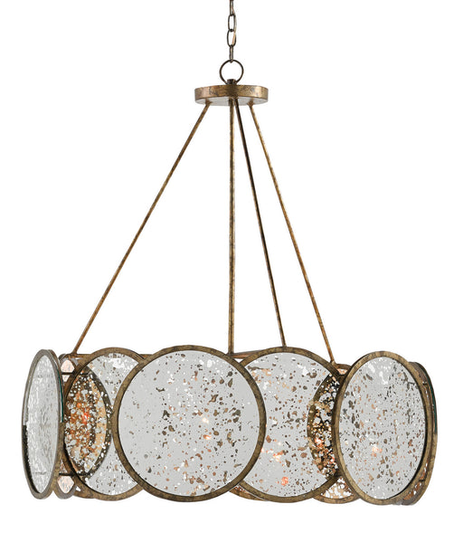 Currey and Company - 9000-0277 - Six Light Chandelier - Pyrite Bronze/Raj Mirror