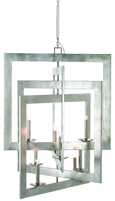 Currey and Company - 9000-0352 - Eight Light Chandelier - Silver Leaf
