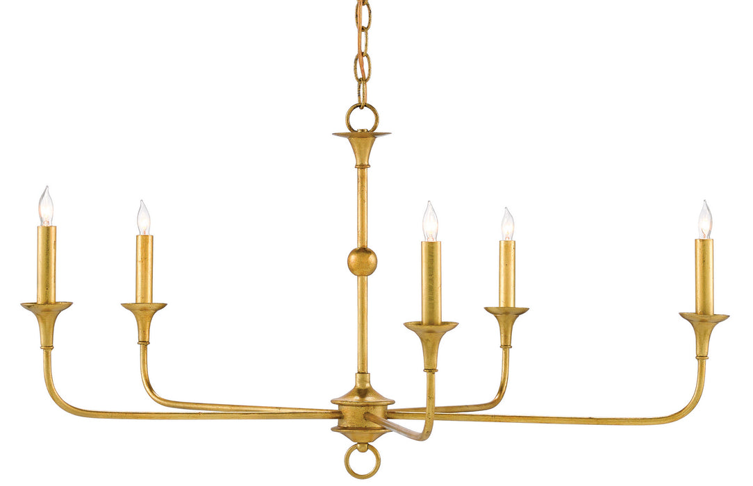 Currey and Company - 9000-0369 - Five Light Chandelier - Gold Leaf