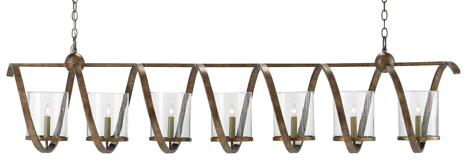 Currey and Company - 9000-0263 - Seven Light Chandelier - Pyrite Bronze
