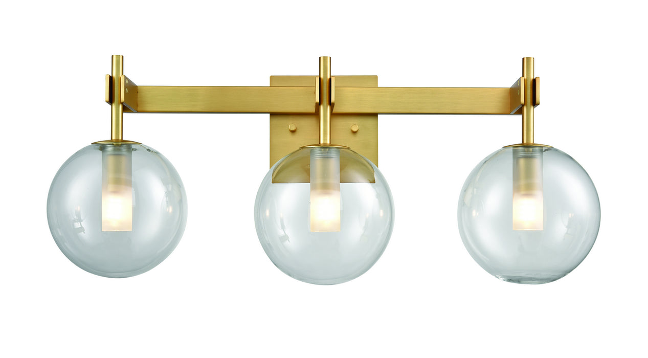 DVI Lighting - DVP27043VBR-CL - Three Light Vanity - Courcelette - Venetian Brass with Clear Glass