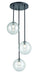 DVI Lighting - DVP27053GR-CL - Three Light Pendant - Courcelette - Graphite with Clear Glass