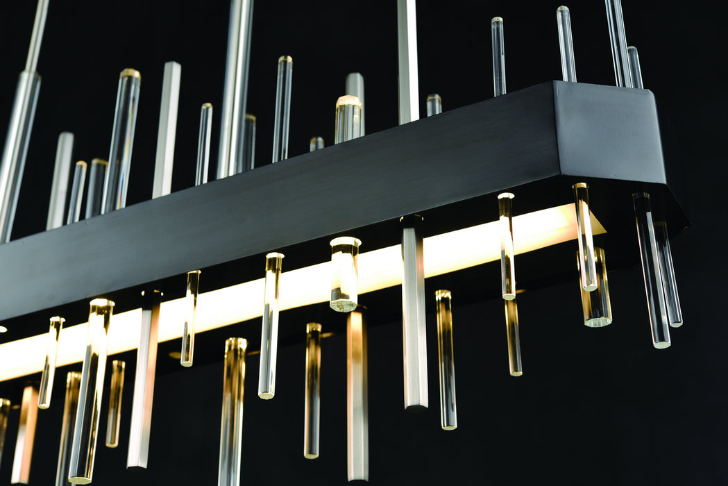 DVI Lighting - DVP30302SN+GR-CRY - LED Linear Pendant - Crystal Boulevard - Satin Nickel and Graphite with Optic Glass Inserts