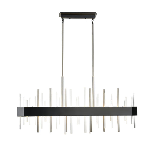DVI Lighting - DVP30302SN+GR-CRY - LED Linear Pendant - Crystal Boulevard - Satin Nickel and Graphite with Optic Glass Inserts