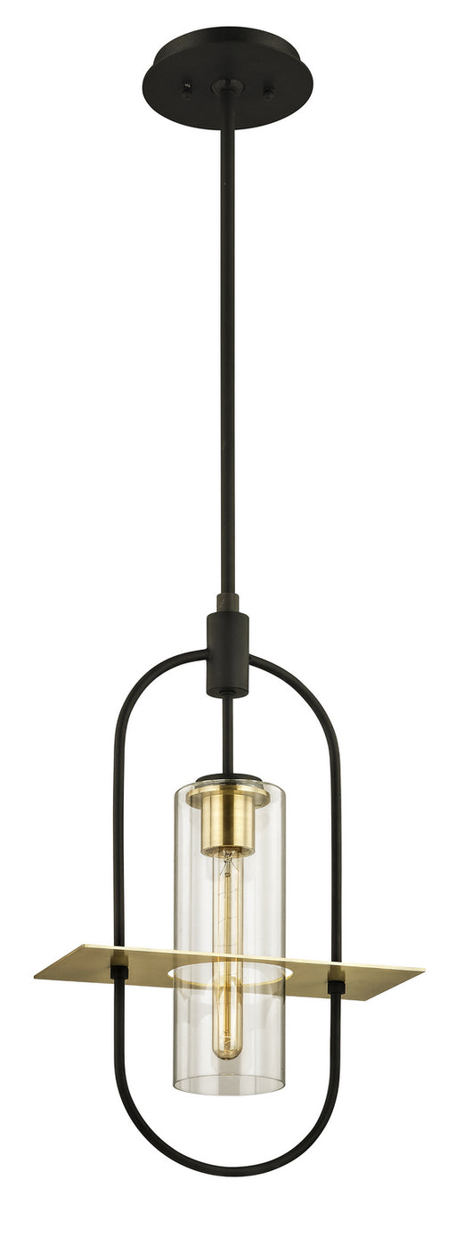 Troy Lighting - F6397 - One Light Hanging Lantern - Smyth - Dark Bronze And Brushed Brass