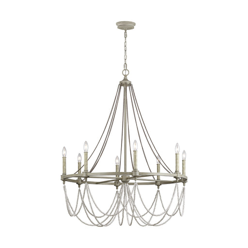 Generation Lighting - F3332/8FWO/DWW - Eight Light Chandelier - Beverly - French Washed Oak / Distressed White Wood