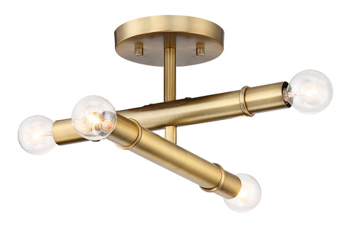 Designers Fountain - 92711-OSB - Four Light Semi-Flush Mount - Emmett - Old Satin Brass
