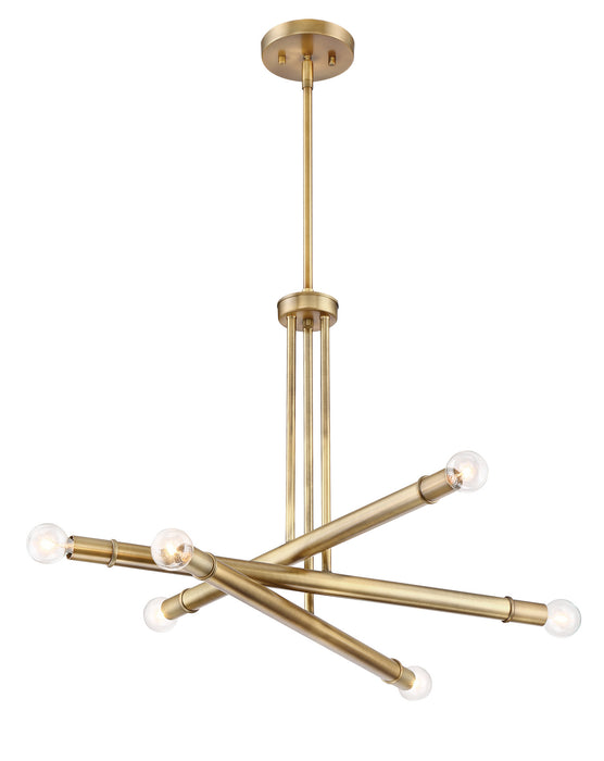 Designers Fountain - 92786-OSB - Six Light Chandelier - Emmett - Old Satin Brass