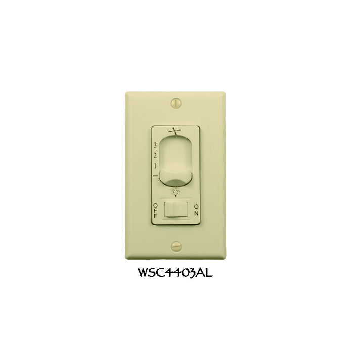 Wind River Fan Company - WSC4403AL - Dual Fan Light Wall Control - Control - almond