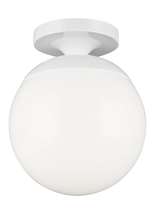 Generation Lighting - 7518-15 - One Light Wall / Ceiling Semi-Flush Mount - Leo - Hanging Globe - White