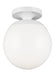Generation Lighting - 7518EN3-15 - One Light Wall / Ceiling Semi-Flush Mount - Leo - Hanging Globe - White