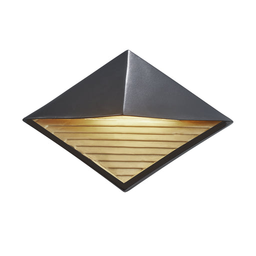 Justice Designs - CER-5600W-CBGD - LED Wall Sconce - Ambiance - Carbon Matte Black w/Champagne Gold