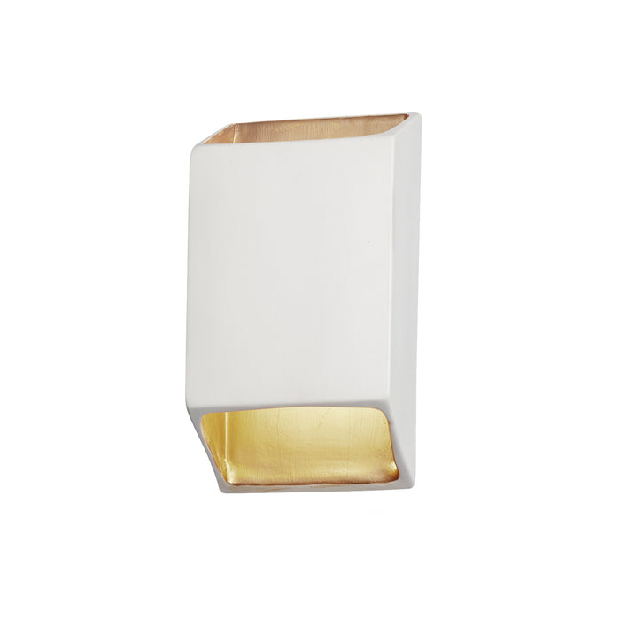 Justice Designs - CER-5865-MTGD - LED Wall Sconce - Ambiance - Matte White w/ Champagne Gold